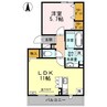 モンシェリー 1LDKの間取り