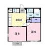 ロマニー保古 2DKの間取り