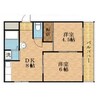 ハーモニー大宮 2DKの間取り
