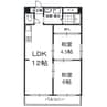 新栄プロパティー千林Ⅱ 2LDKの間取り