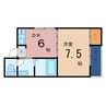 プチメゾンアオバ 1DKの間取り