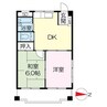 旭ロイヤルハイム 2DKの間取り