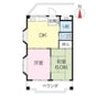 旭ロイヤルハイム 2DKの間取り