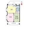 旭ロイヤルハイム 2DKの間取り