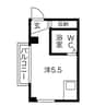 サンライズ中宮 1Rの間取り