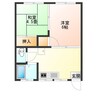 シャトル茜ヶ丘 2DKの間取り