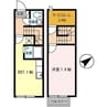 キューブ吉原 1DK+Sの間取り