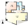 シエルピア 1LDKの間取り