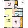 エステート天神 2LDKの間取り