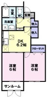 エアリー　フィールド 2DKの間取り