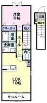 メゾンＳＡＫＵＲＡドゥ 1LDKの間取り
