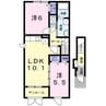 パニエ　ド　フルールⅡ 2LDKの間取り