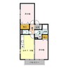 セジュール・ウィスタリア 2DKの間取り