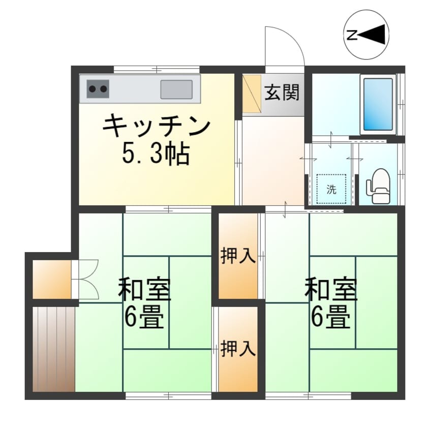 間取図 四ツ掘ハイツ