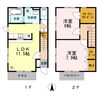 シレーヌ若宮 2LDKの間取り