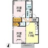 メゾンウェーブ Ｃ 2DKの間取り
