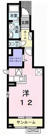 Ｄ　ｒｅｓｉｄｅｎｃｅ 1Rの間取り