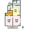 パルク オベルジーヌ Ａ 2DKの間取り