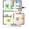 ボヌール峯 2LDKの間取り