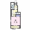 コリーヌＢ 1Kの間取り