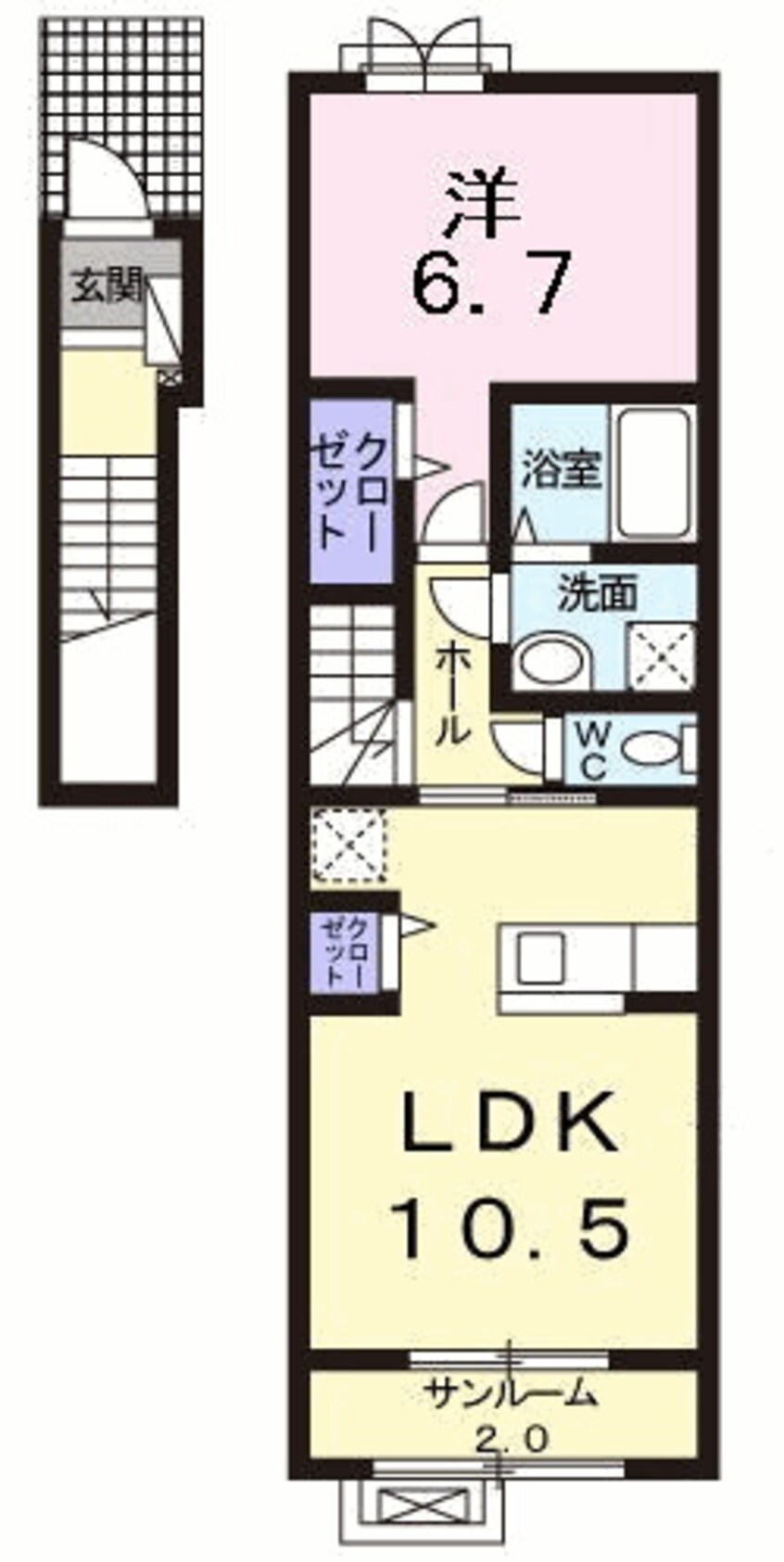 間取図 パニエ　ド　フルール千歳