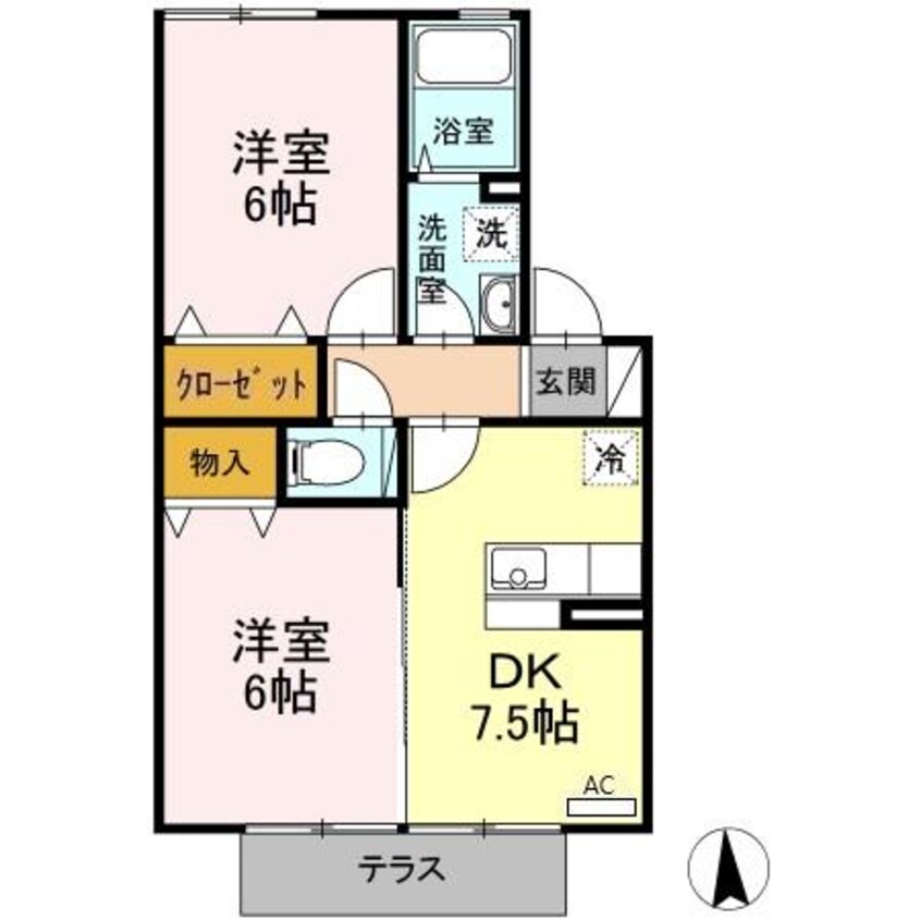 間取図 プルミエ・ラムール Ｂ