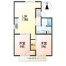 セジュール塩野B 2LDKの間取り