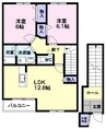 パーク・プレッソ 2LDKの間取り