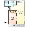 ロイヤルリーフ 1LDKの間取り
