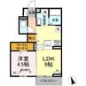 D-ROOM篭田 1LDKの間取り