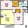 ウィルモアＡｉ 2LDKの間取り