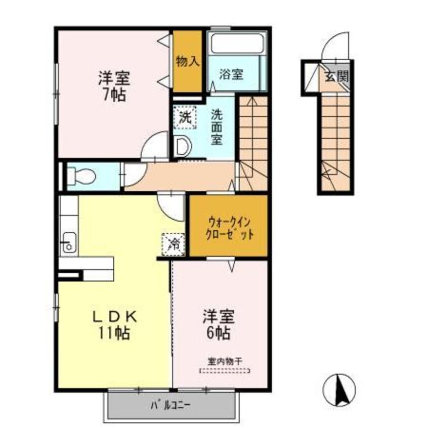 間取図 メゾン ソレイユ南館西