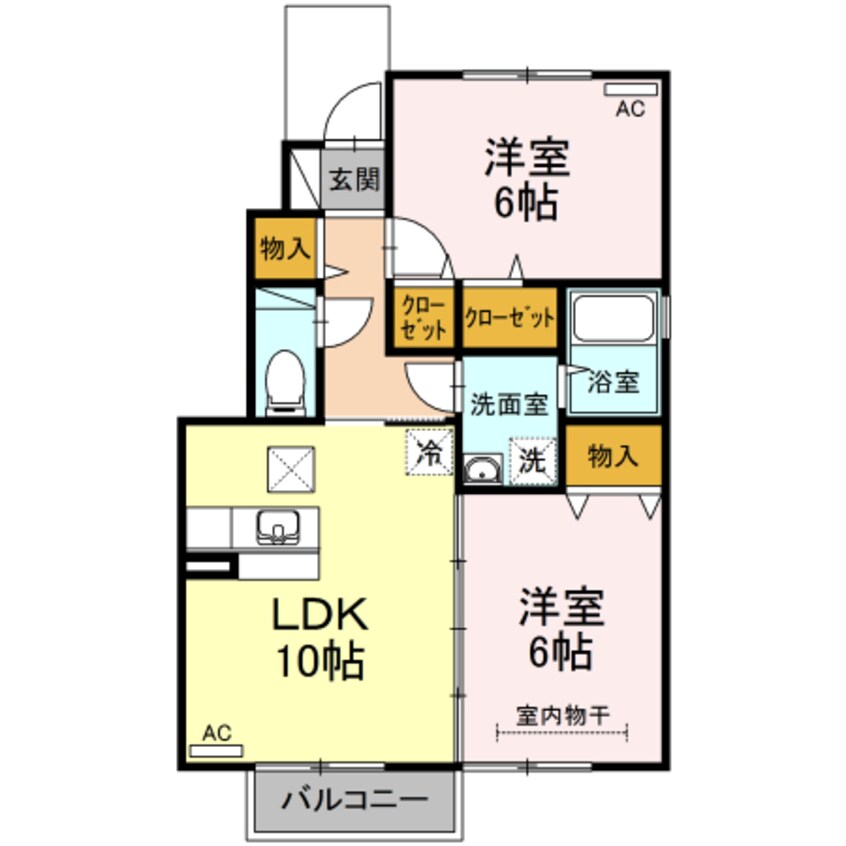 間取図 ローズコート平清水 Ａ