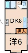 サンフラワー元木 1LDKの間取り