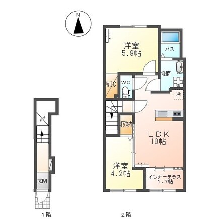 間取り図 仮称）上山市長清水１丁目新築アパート