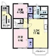 リ－ブルディマ－ジュ　Ａ 2LDKの間取り