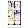 ルミナーレ松波 2LDKの間取り