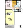 D-ROOM南二番町 A 1LDKの間取り