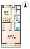 アシューレ成沢 1LDKの間取り