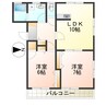 シャンティーユ 2LDKの間取り