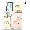 パルティール成沢 2LDKの間取り