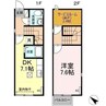アバンティ成沢西 Ⅱ 1DK+Sの間取り
