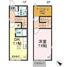 アバンティ成沢西 Ⅱ 1DK+Sの間取り