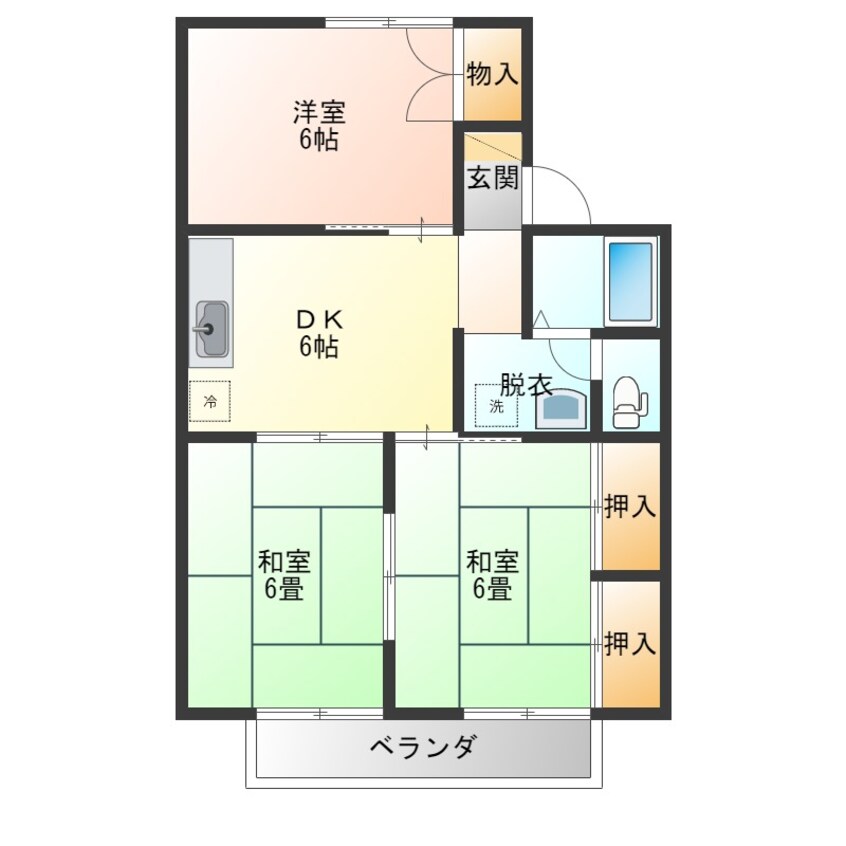 間取図 パレーシャル朝日