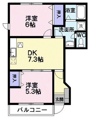 間取図 ビラ・シャルマン　Ｂ