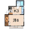 西口朝日マンション 1Kの間取り