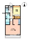 アシューレ成沢 1LDKの間取り
