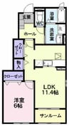 ジラソーレ 1LDKの間取り