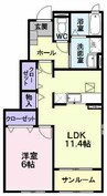 ジラソーレ 1LDKの間取り