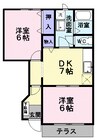 クレスト－ル東山形Ａ 2DKの間取り